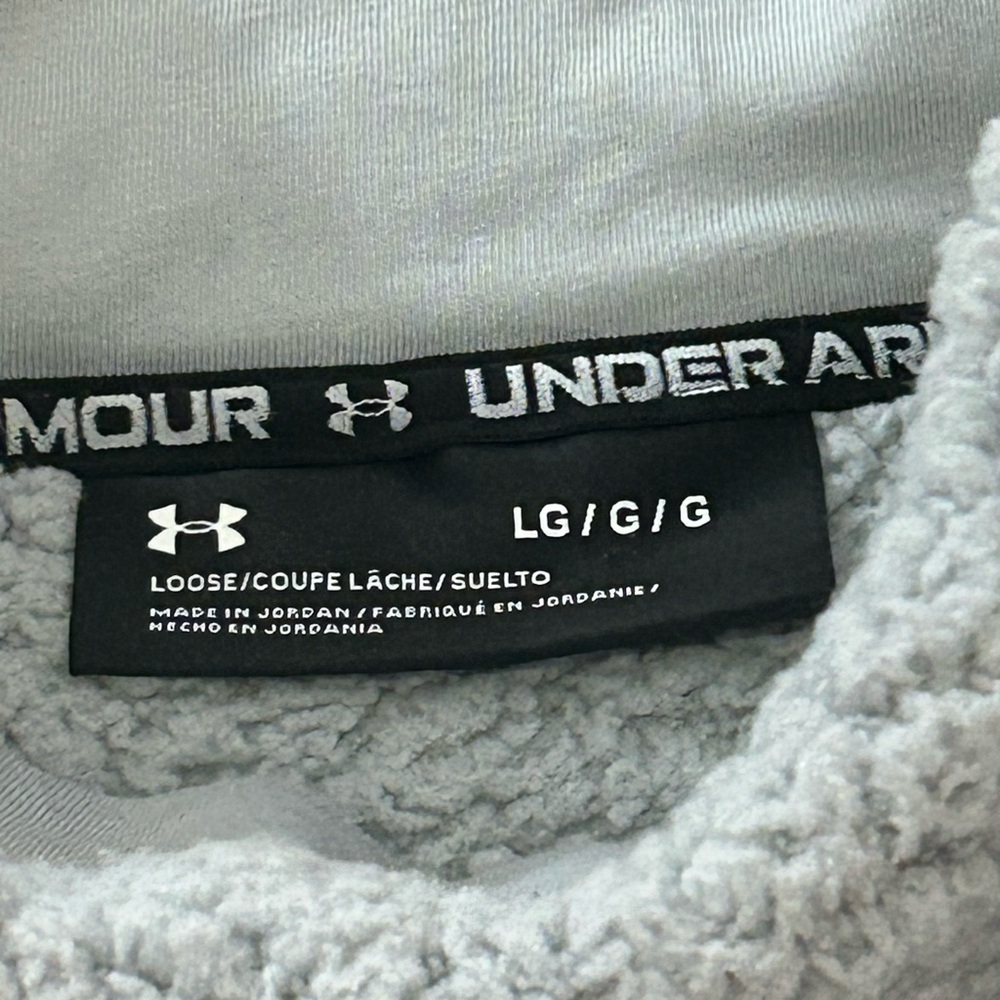Under Armour Women’s Large Loose Sherpa Fleece Gray Pullover NWT - Picture 4 of 8